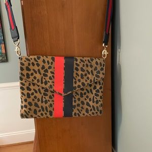 Stella & Dot Animal Print Bellamy Clutch with Strap